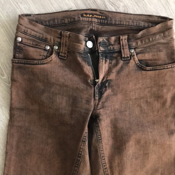 Nudie Jeans Women's Skinny Jeans in Brown - Picture 3 of 6